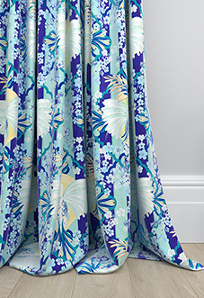 Faded Glamour, China Blue Stripe - Made To Measure Curtains